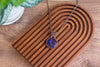 Copper Wire Wrapped Pendant with Blue and Purple Glass
