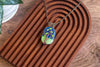Spring Day Fused Glass and Copper Wire Wrapped Tree of Life Pendant