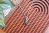 Sterling Silver Teardrop Pendant with Green Fused Glass