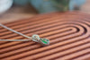 Sterling Silver Teardrop Pendant with Green Fused Glass
