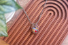 Floral Fused Glass Pendant with Copper Wire Wrapping