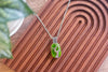 Sterling Silver Tree of Life Pendant with Green Fused Glass