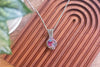 Pink and Blue Fused Glass Pendant with Sterling Silver Wire Wrapping