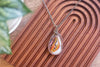 Fused Glass "Fire" Pendant with Copper Wire Wrapping