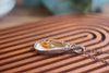 Fused Glass "Fire" Pendant with Copper Wire Wrapping