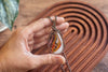Fused Glass "Fire" Pendant with Copper Wire Wrapping