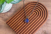 Shades of Blue Fused Glass Pendant with Copper Wire Wrapping