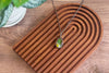 Green and Yellow Fused Glass and Copper Wire Teardrop Pendant