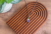 Green, White, and Purple Fused Glass and Copper Wire Teardrop Pendant
