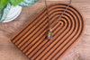 Green, Blue, and Red Fused Glass and Copper Wire Teardrop Pendant