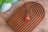Shades of Red Fused Glass Pendant with Copper Wire Wrapping