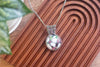 Pink, White, and Green Fused Glass Pendant with Sterling Silver Wire Wrapping