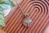 Streaked Grey Fused Glass and Copper Wire Wrapped Tree of Life Pendant
