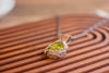 Bee with Honeycomb Copper Pendant with Yellow Fused Glass
