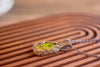 Bee with Honeycomb Copper Pendant with Yellow Fused Glass