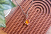 Copper Teardrop Pendant with "Shades of Fall" Fused Glass