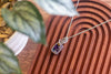 Dichroic Purple, Blue, and Gold Fused Glass Pendant with Sterling Silver Wire Wrapping