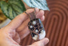 Winter's Night Fused Glass and Copper Wire Wrapped Tree of Life Pendant