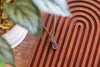 Deep Purple Fused Glass Teardrop Pendant with Copper Wire Wrapping