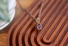 Deep Purple Fused Glass Teardrop Pendant with Copper Wire Wrapping