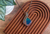 Iridescent Rainbow Fused Glass Double Sided Pendant with Copper Wire Wrapping