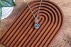 Floral Glass and Sterling Silver Teardrop Pendant