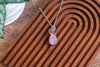Sterling Silver Teardrop Pendant with Pink Fused Glass