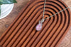 Sterling Silver Teardrop Pendant with Pink Fused Glass