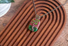Summer Sunset Fused Glass and Copper Wire Wrapped Tree of Life Pendant