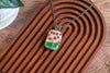 Fall Sunrise Fused Glass and Copper Wire Wrapped Tree of Life Pendant