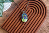 Spring Day Fused Glass and Copper Wire Wrapped Tree of Life Pendant