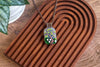 Summer Day Fused Glass and Copper Wire Wrapped Tree of Life Pendant
