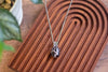 Sterling Silver Tree of Life Pendant with Glittery Black Fused Glass
