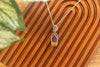 Dichroic Purple and Gold Fused Glass Pendant with Sterling Silver Wire Wrapping