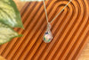 Sterling Silver Teardrop Pendant with Purple and Green Fused Glass