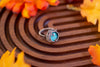 Dichroic Blue Fused Glass and Copper Statement Ring