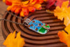 Leaves of Fall Fused Glass and Copper Wire Wrapped Tree of Life Pendant