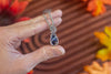 Sterling Silver Teardrop Pendant with Dichroic Blue and Black Fused Glass