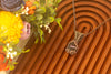 Black and Purple Fused Glass and Copper Wire Teardrop Pendant
