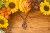 Deep Purple Fused Glass and Copper Wire Wrapped Pendant