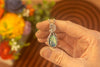 Sterling Silver Teardrop Pendant with Dichroic Blue Fused Glass