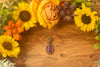 Sterling Silver Teardrop Pendant with Purple Fused Glass