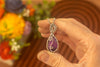 Sterling Silver Teardrop Pendant with Purple Fused Glass