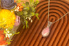 Sterling Silver Double-Sided Teardrop Pendant with Streaked Pink Fused Glass