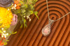 Sterling Silver Double-Sided Teardrop Pendant with Streaked Pink Fused Glass
