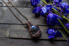 Dreamy Fairy Pendant on Iridescent Fused Glass with Copper Wire Wrapping