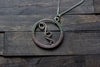 Circular Sterling Silver Wire Wrapped Pendant