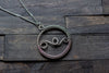 Circular Sterling Silver Wire Wrapped Pendant