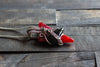 Red and Black Fused Glass Pendant with Sterling Silver Wire Wrapping