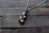 Black and White Fused Glass Pendant with Sterling Silver Wire